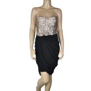 NWOT Fable cocktail dress and goal sequins and black mesh with under lining